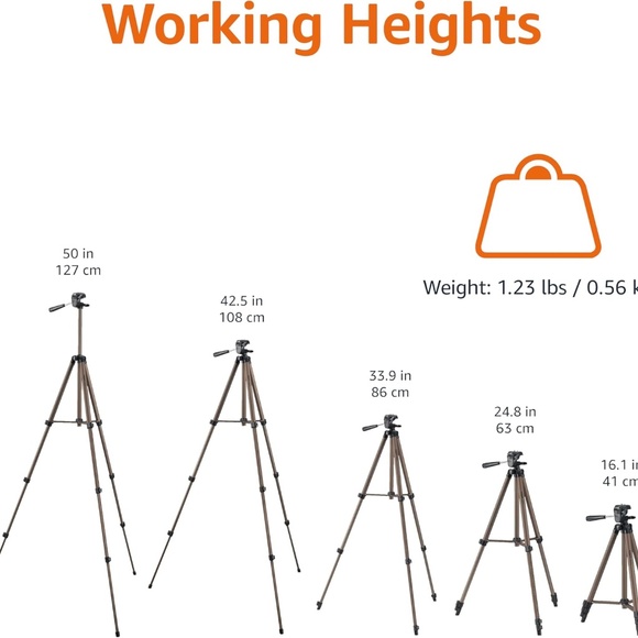 Amazon Basics 50-inch Lightweight Portable Camera Mount Tripod Stand with Bag - Picture 3 of 7